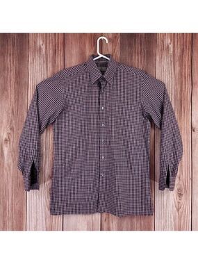 Canali 1934 Mens Large Plaid  Cotton Long Sleeve Button Down Shirt Made In Italy